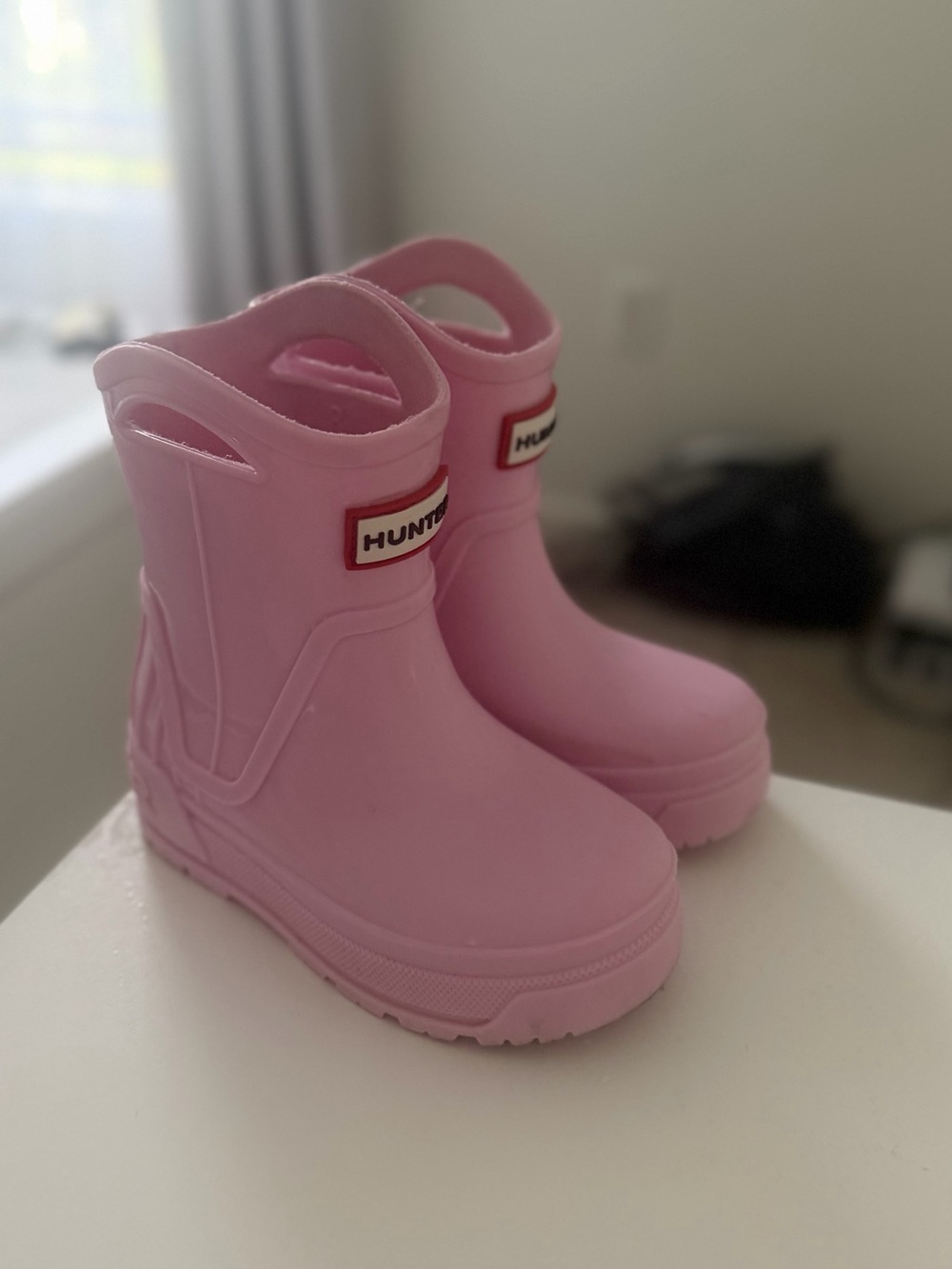 Hunter Pink Kids' Rain & Snow Boots with Pull Handles